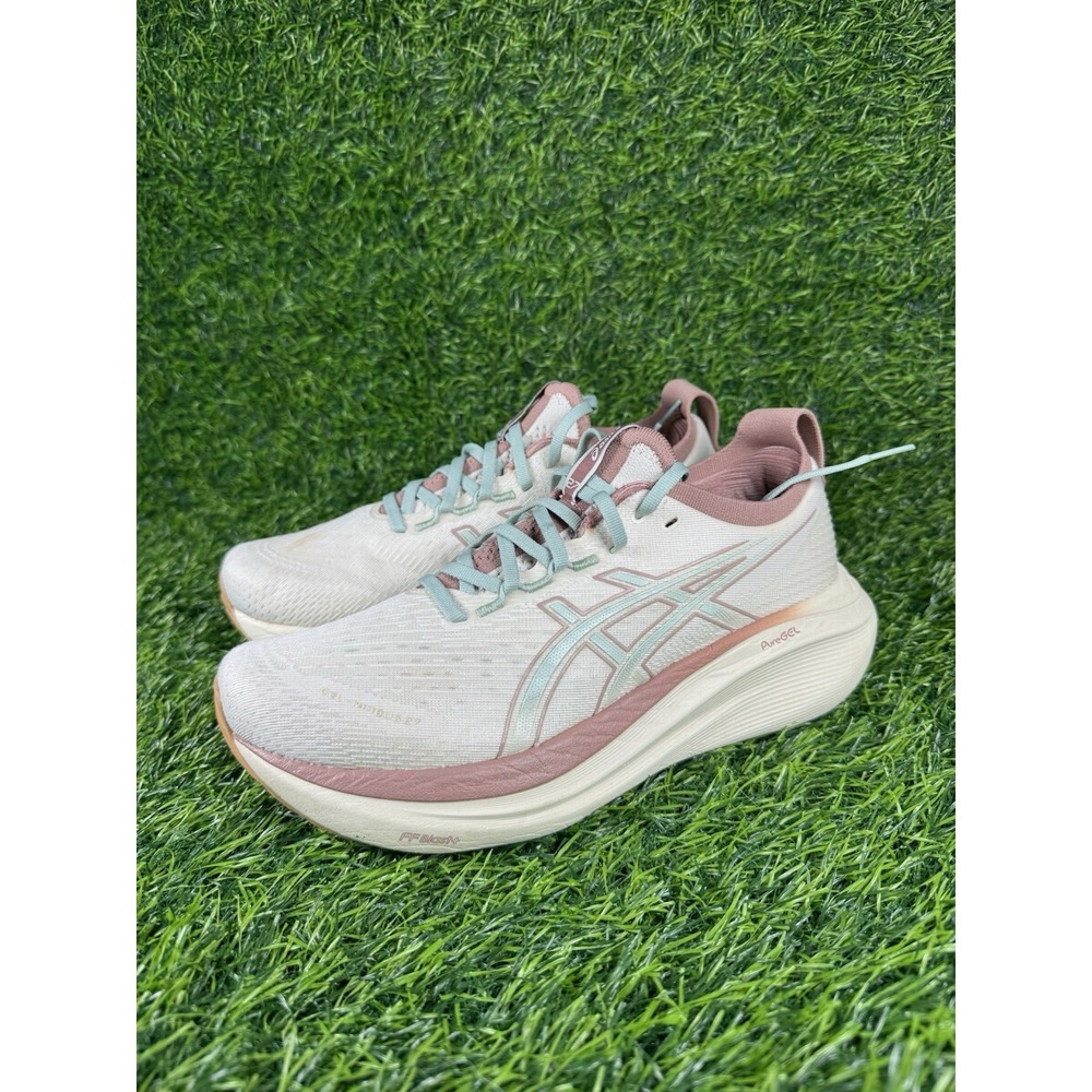 Asics Gel-Nimbus 27 Sneakers Women 9 Running Shoes Beige Pink Athletic Trainers - Picture 2 of 8